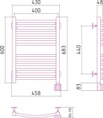 Сунержа Аркус 00-0530-6040 | электрический полотенцесушитель 600x400 (левый) скрытое подключение