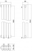 Сунержа Эстет 00-0330-1804 | дизайн-радиатор 1800x173(4 секции)