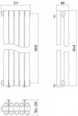 Сунержа Эстет 00-0330-1805 | дизайн-радиатор 1800x211(5 секций)