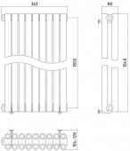 Сунержа Эстет 00-0330-1809 | дизайн-радиатор 1800x363(9 секций)
