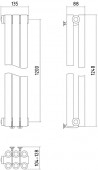 Сунержа Эстет 00-0330-1203 | дизайн-радиатор 1200x135(3 секции)