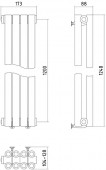 Сунержа Эстет 00-0330-1204 | дизайн-радиатор 1200x173(4 секции)