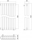 Сунержа Эстет 00-0330-1208 | дизайн-радиатор 1200x325(8 секций)