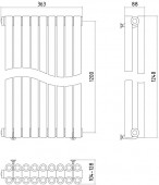 Сунержа Эстет 00-0330-1209 | дизайн-радиатор 1200x363(9 секций)