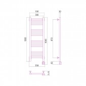 Сунержа Модус 00-0527-1030 | электрический полотенцесушитель 1000x300 скрытое подключение