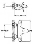 Teka Indic 86.121.02 | термостатический смеситель для ванны и душа 