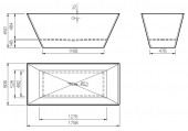 Vispool Quadro 175 | свободностоящая ванна 1753x803