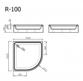 R-100 Vispool | душевой поддон мармориловый 100x100 угловой