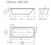 Vispool Classica 180 | мармориловая ванна 1800х750