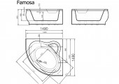 Vispool Famosa | угловая ванна 1490х1490