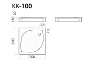 KK-100 Vispool | душевой поддон мармориловый 100x100 квадратный