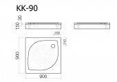 KK-90 Vispool | душевой поддон мармориловый 90x90 квадратный